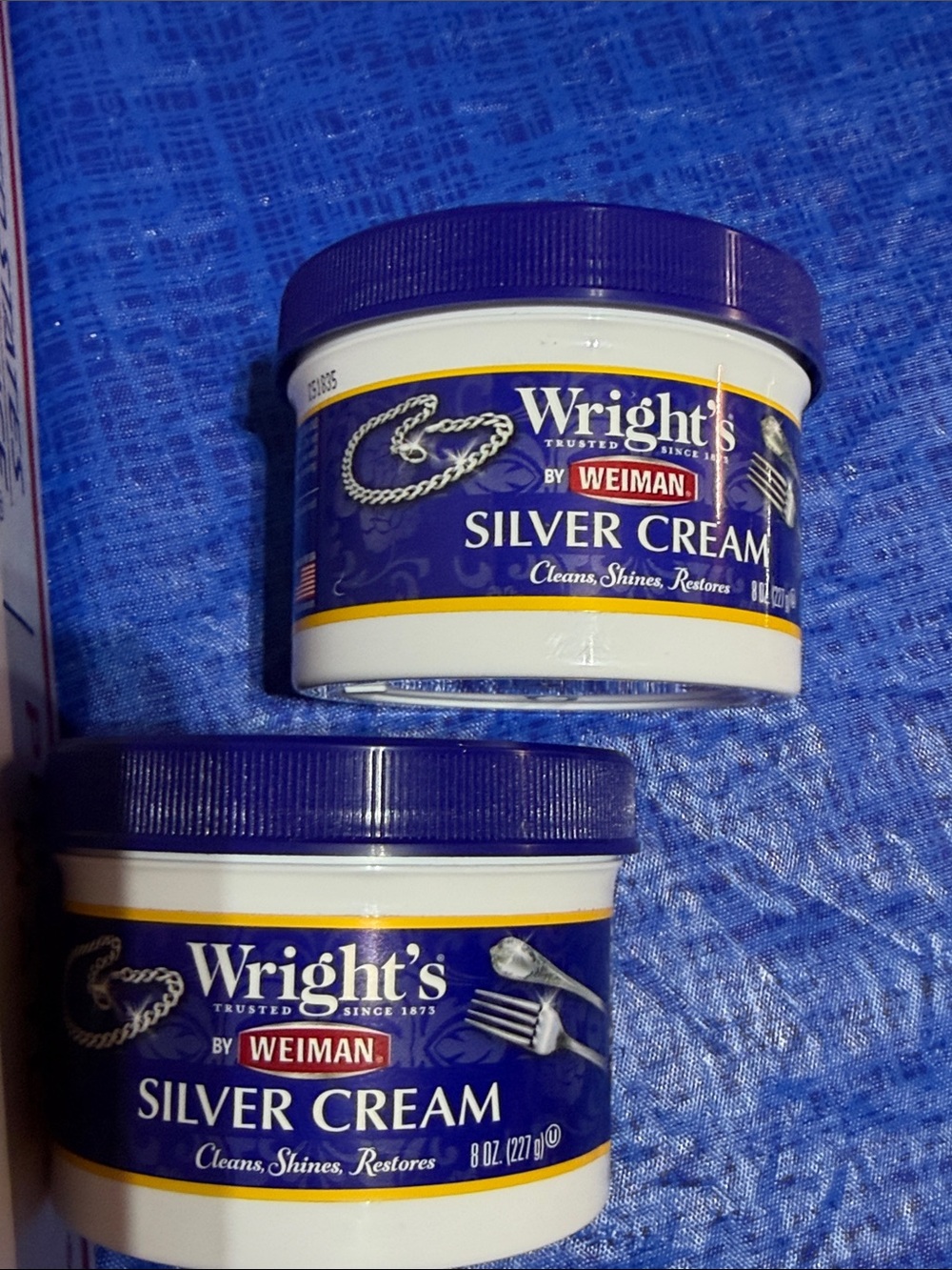 Weimann Wright's Silver Cream - Blue and Purple Lids